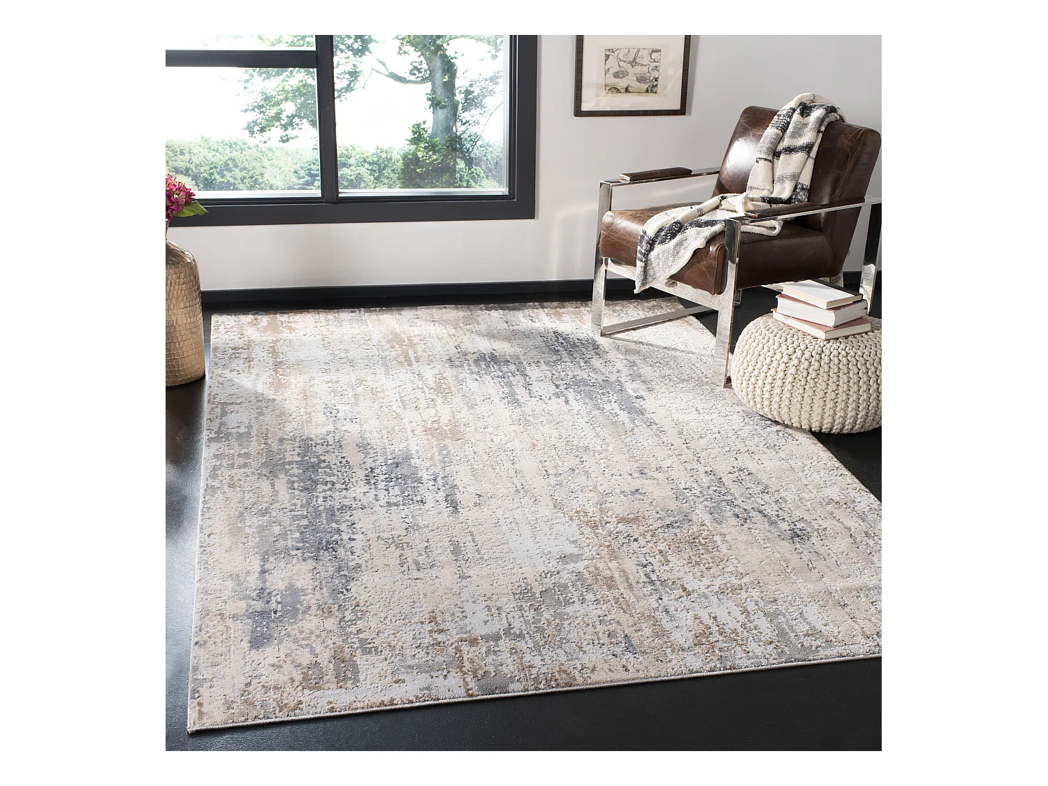 Tapis Neutre/Gris 122 X 183 cm - Leah