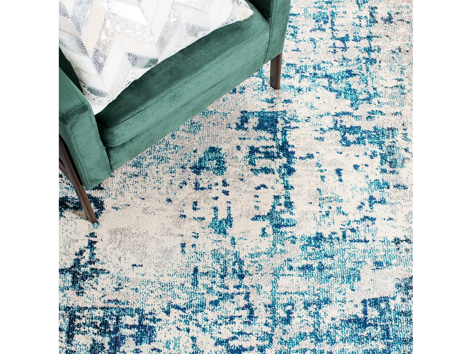Tapis Ivoire/Turquoise 160 X 229 cm - Odaline