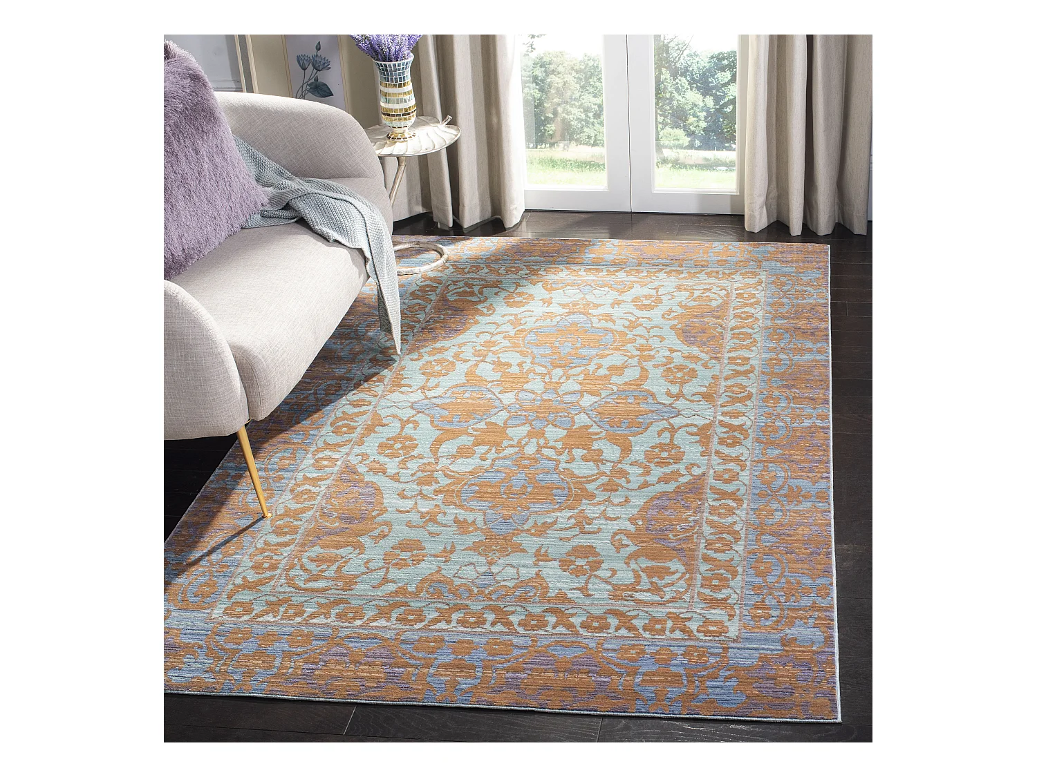 Tapis Bleu/Or 152 X 244 cm - Blakely