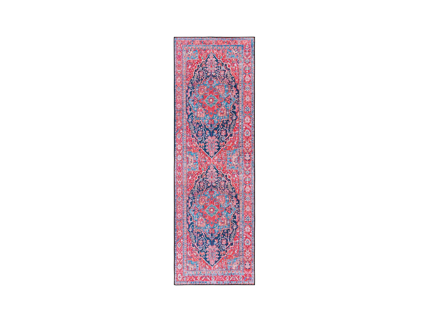 Tapis Bleu Marine/Rouge 76 X 244 cm - Isabeau