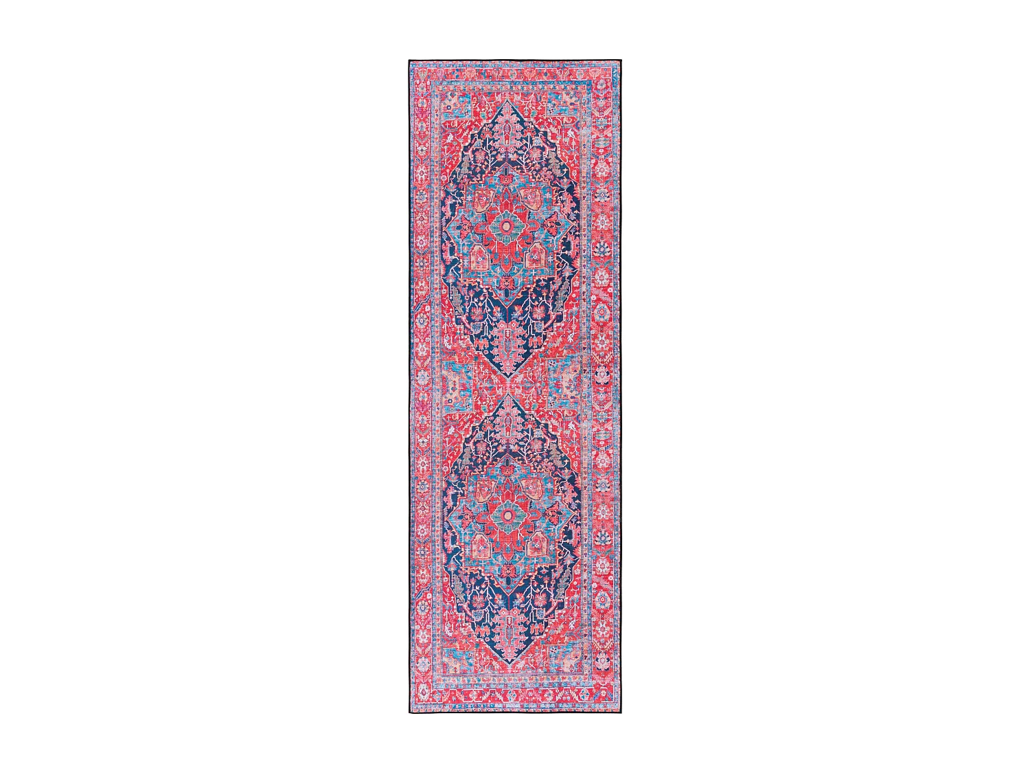 Tapis Bleu Marine/Rouge 76 X 244 cm - Isabeau