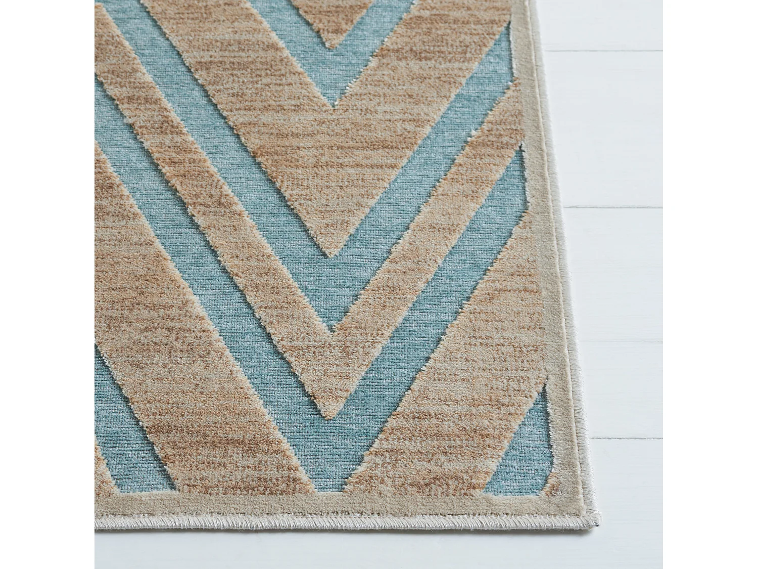 Tapis Neutre/Bleu 66 X 244 cm - Tobago