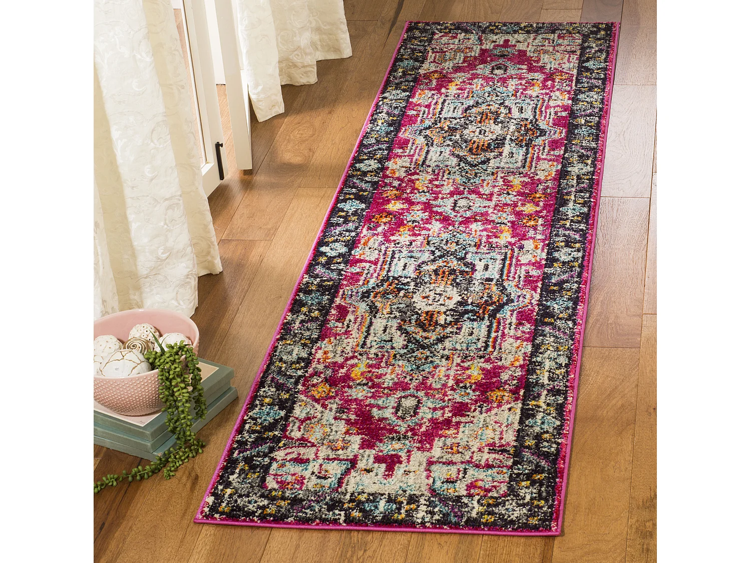 Tapis Rose/Gris 66 X 244 cm - María