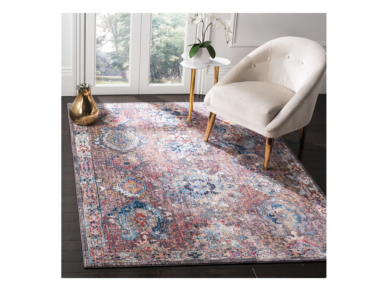 Tapis Gris/Bleu 122 X 183 cm - Lesley