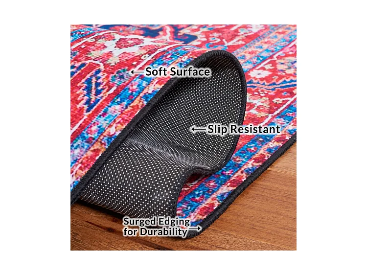 Tapis Bleu Marine/Rouge 91 X 152 cm - Isabeau