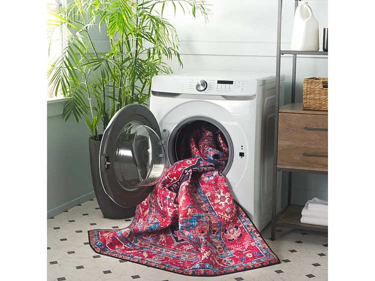 Tapis Bleu Marine/Rouge 91 X 152 cm - Isabeau