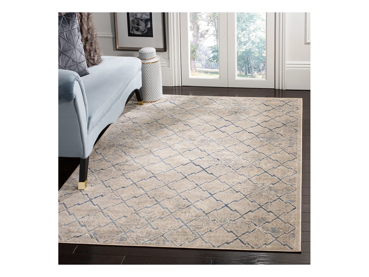 Tapis Gris/Bleu 160 X 229 cm - Siobhan