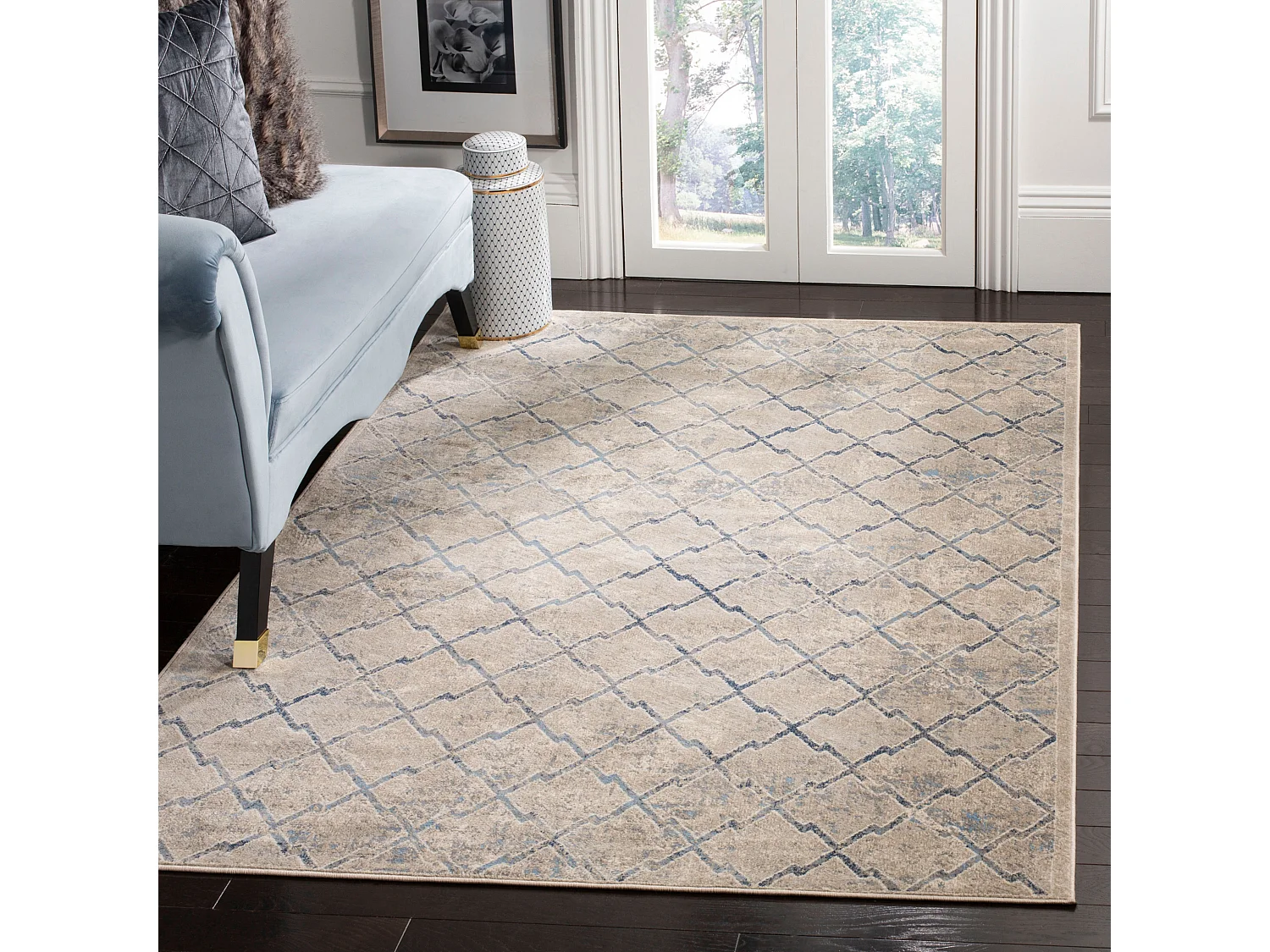 Tapis Gris/Bleu 160 X 229 cm - Siobhan