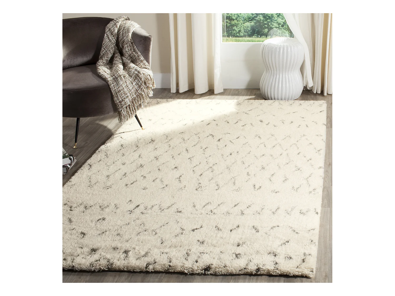 Tapis Neutre/Gris 122 X 183 cm - Eulalia