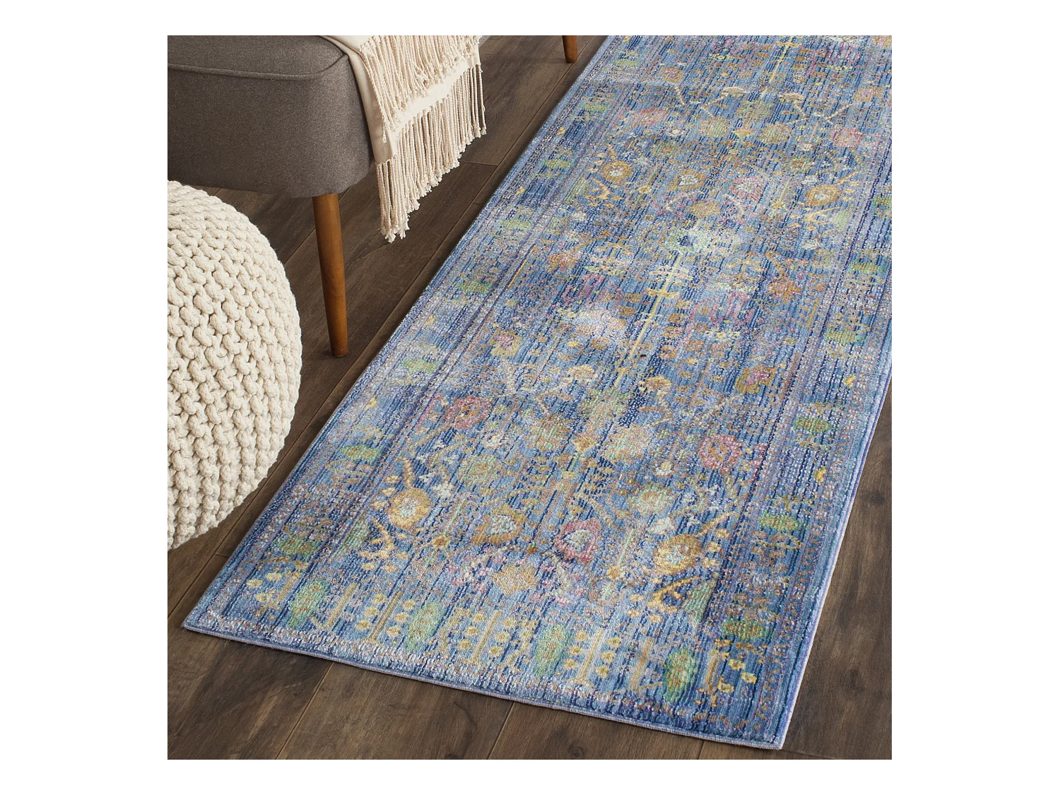 Tapis Bleu/Multicolore 69 X 244 cm - Tatum
