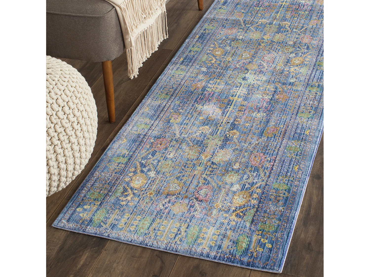 Tapis Bleu/Multicolore 69 X 244 cm - Tatum