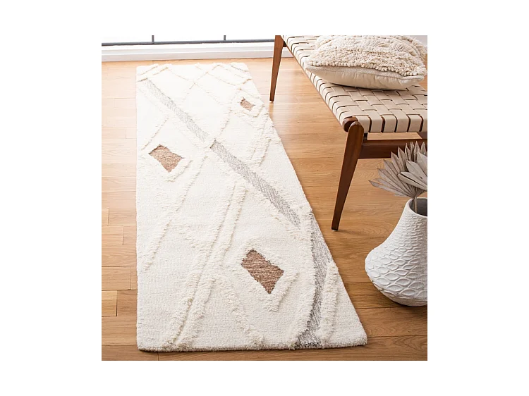 Tapis Ivoire/Marron 69 X 122 cm - Cyra