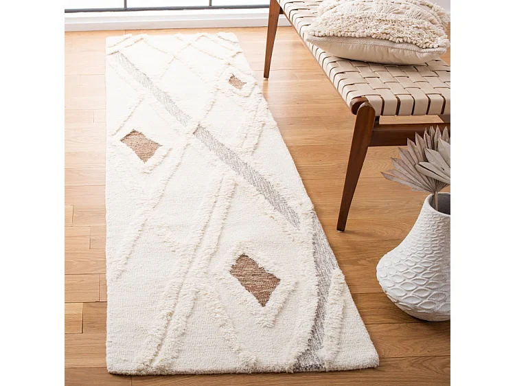 Tapis Ivoire/Marron 69 X 122 cm - Cyra