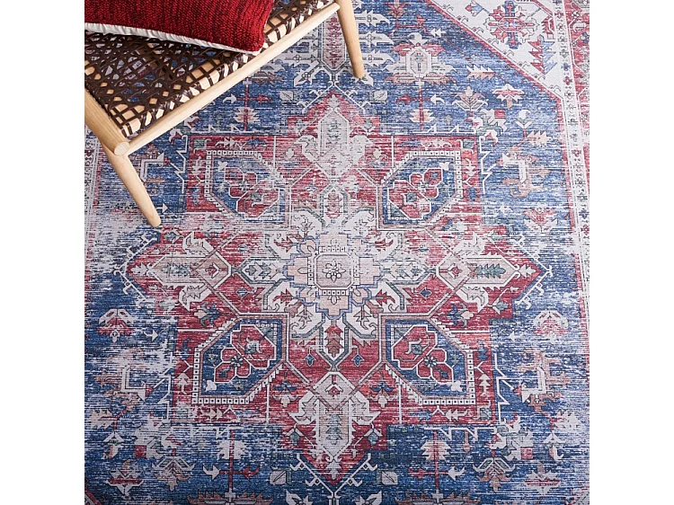 Tapis Bleu Marine/Rouge 183 X 183 cm - Arianne