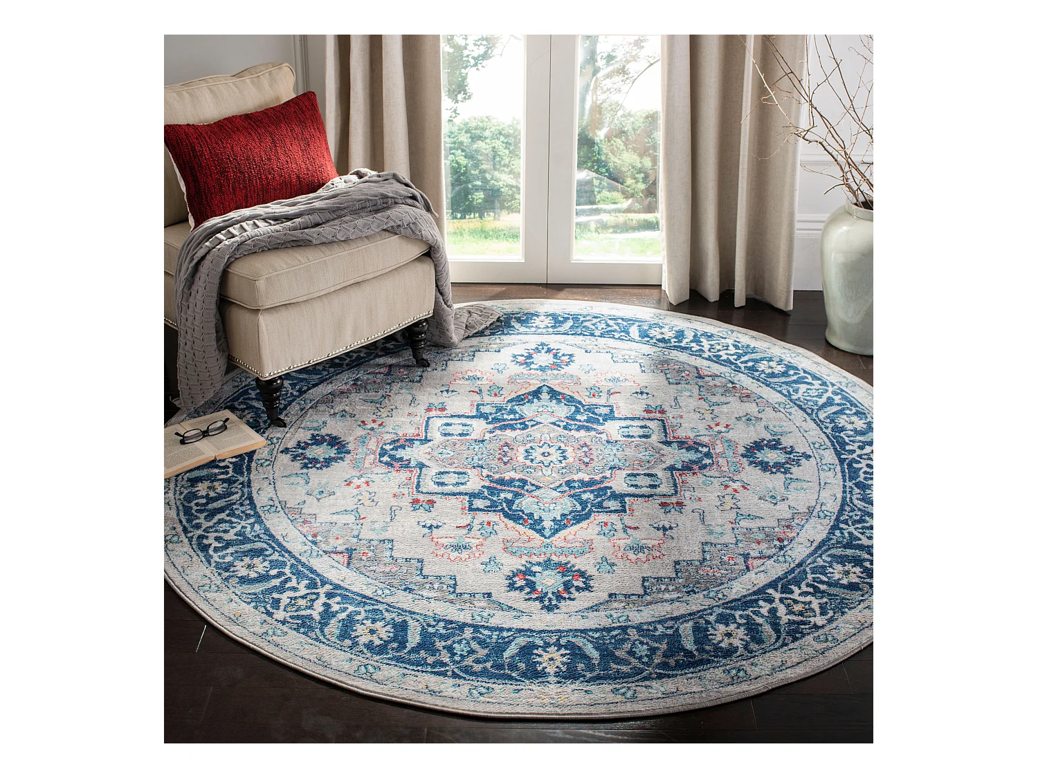 Tapis Gris/Bleu 201 X 201 cm - Saoirse