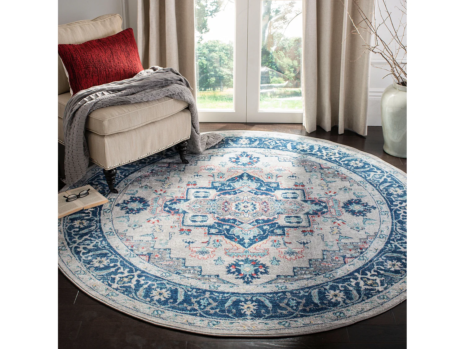 Tapis Gris/Bleu 201 X 201 cm - Saoirse