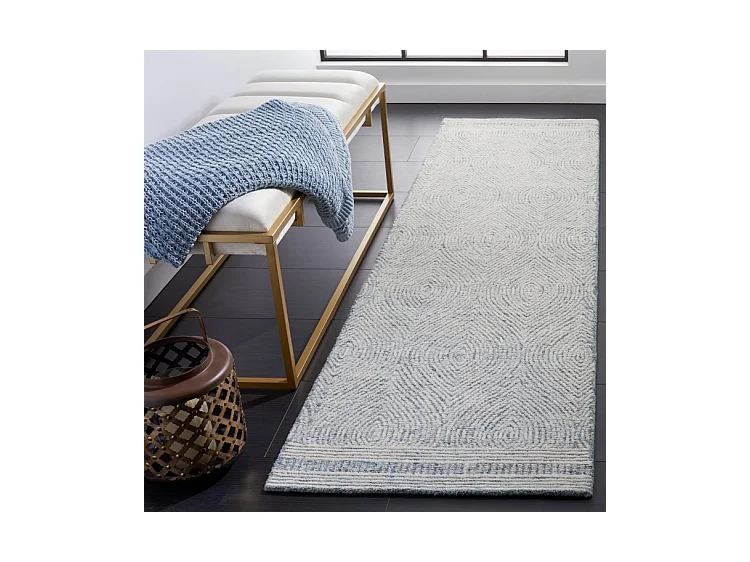 Tapis Ivoire/Bleu 69 X 122 cm - Alaska