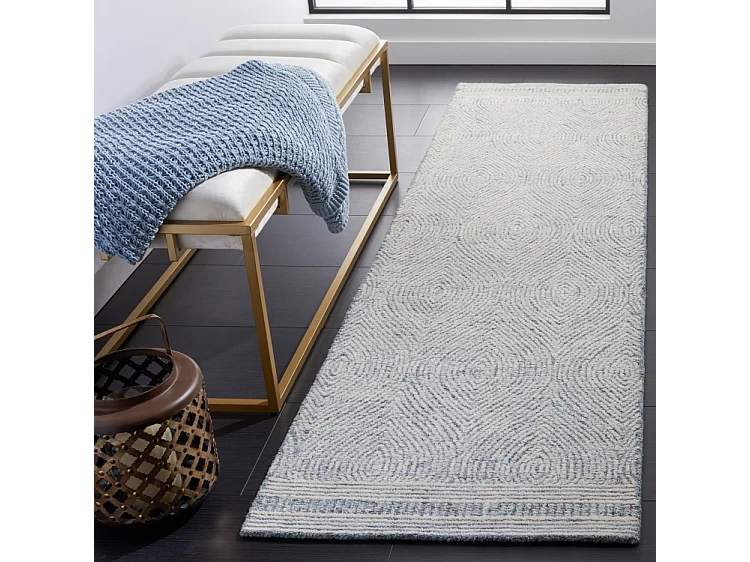 Tapis Ivoire/Bleu 69 X 122 cm - Alaska