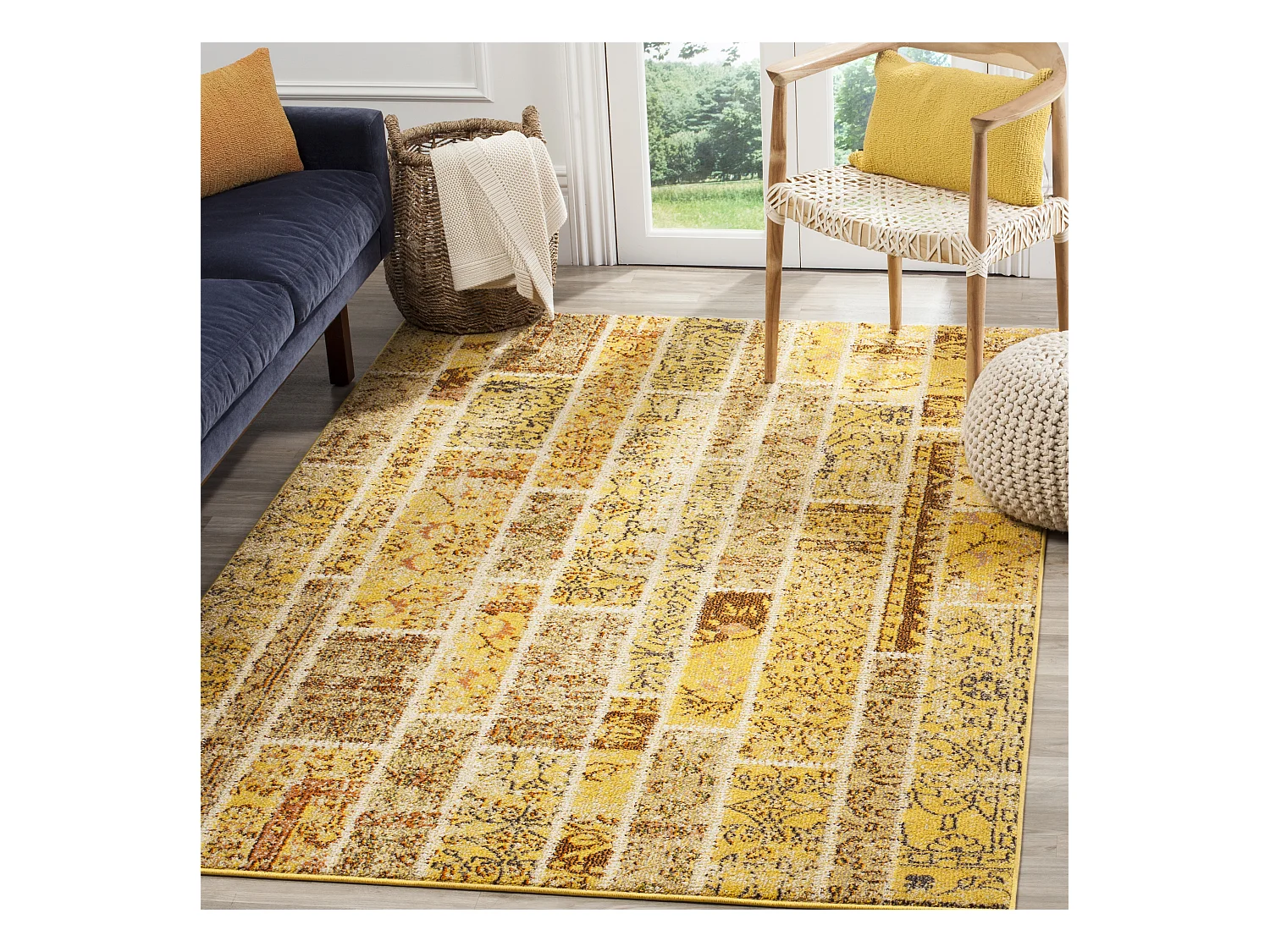 Tapis Jaune/Multicolore 155 X 231 cm - Effi