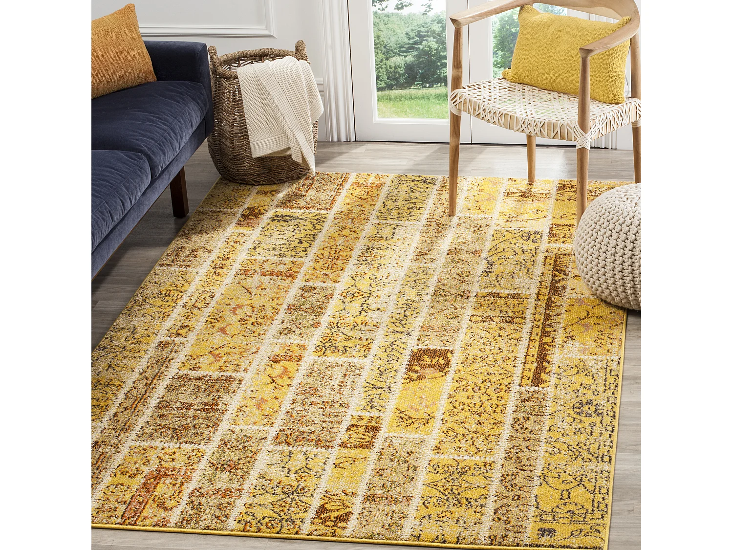 Tapis Jaune/Multicolore 155 X 231 cm - Effi