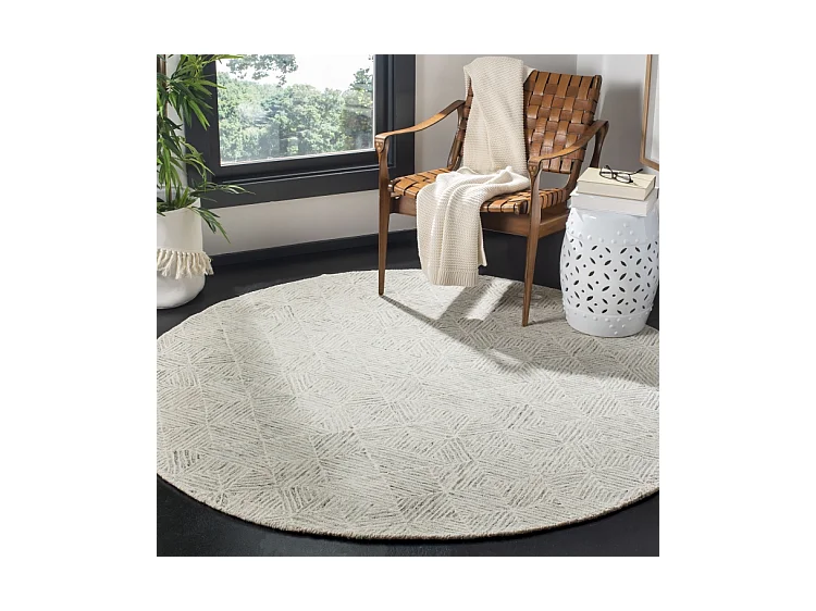 Tapis Ivoire/Bleu clair 183 X 183 cm - Delyth