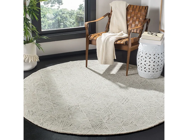 Tapis Ivoire/Bleu clair 183 X 183 cm - Delyth