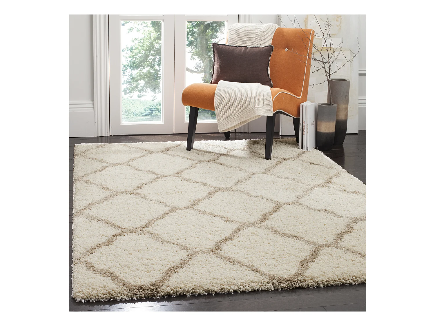 Tapis Neutre/Blanc 122 X 183 cm - Brooklyn