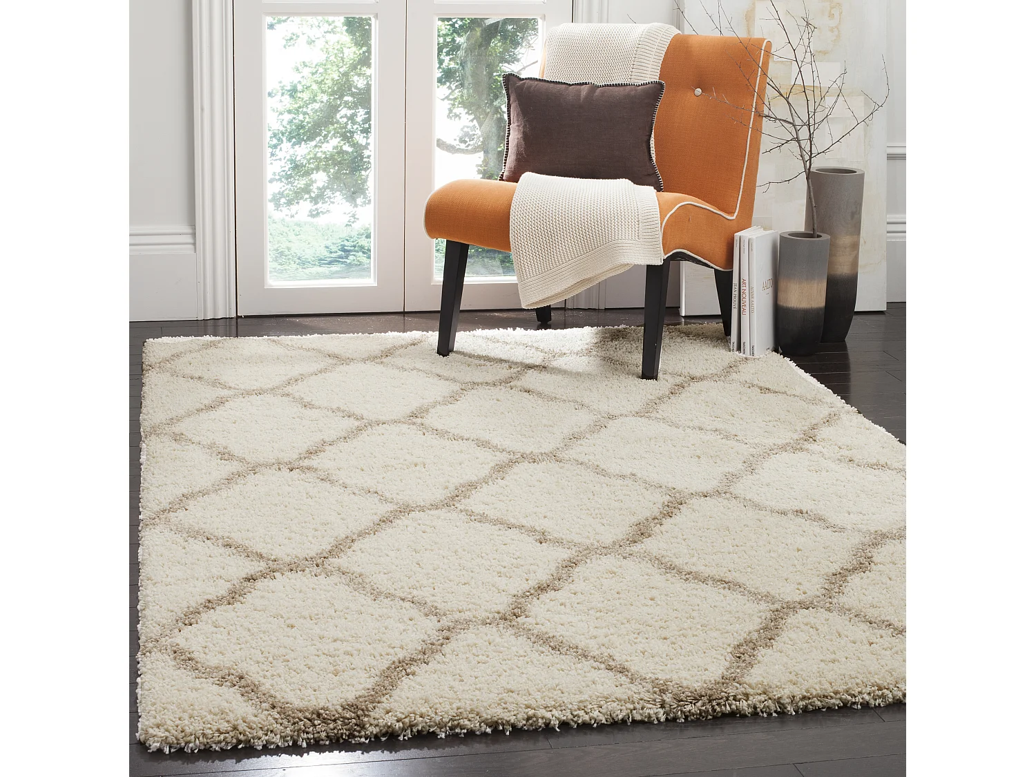 Tapis Neutre/Blanc 122 X 183 cm - Brooklyn