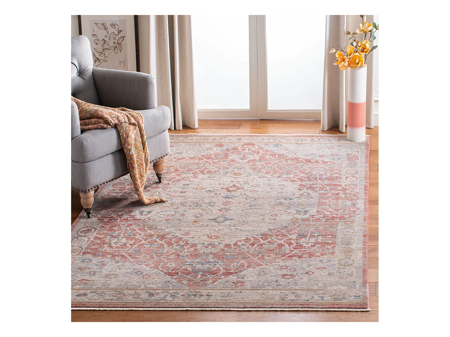 Tapis Rose/Gris 122 X 183 cm - Serenity