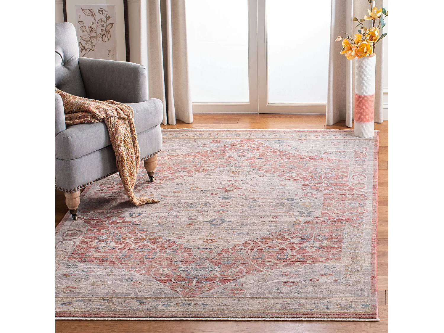 Tapis Rose/Gris 122 X 183 cm - Serenity