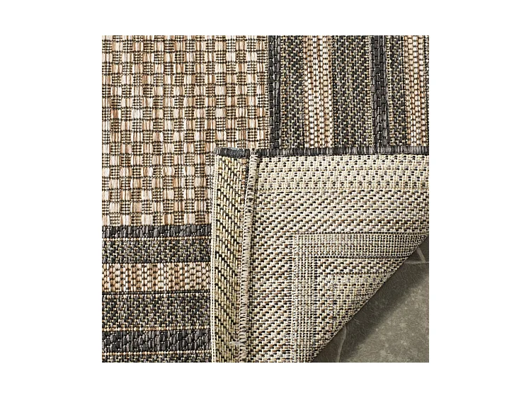 Tapis Naturel/Noir 160 X 160 cm - Anwen