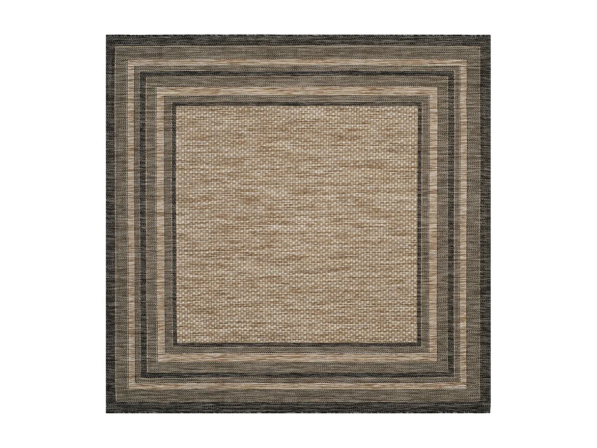 Tapis Naturel/Noir 160 X 160 cm - Anwen