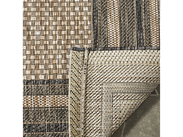 Tapis Naturel/Noir 160 X 160 cm - Anwen