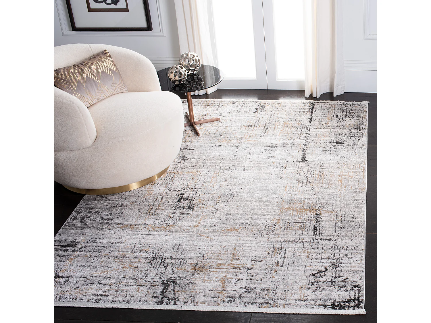 Tapis Gris/Or 122 X 183 cm - Madelynn