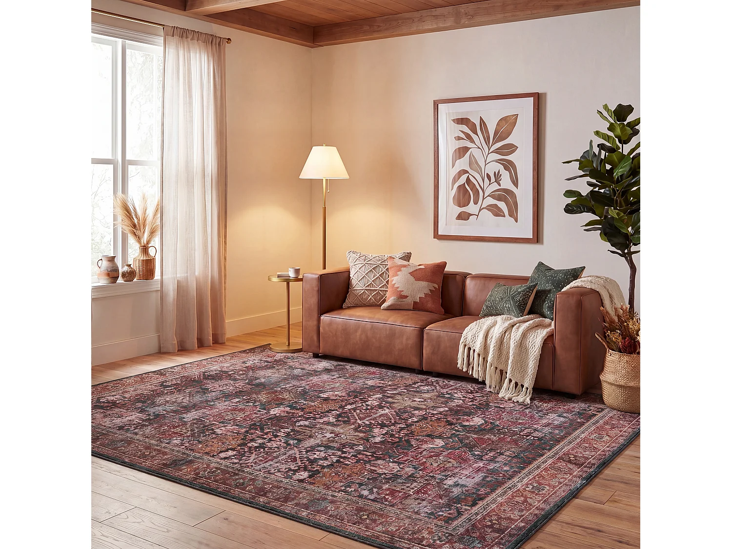Tapis Rouge/Vert 152 X 244 cm - Romilly