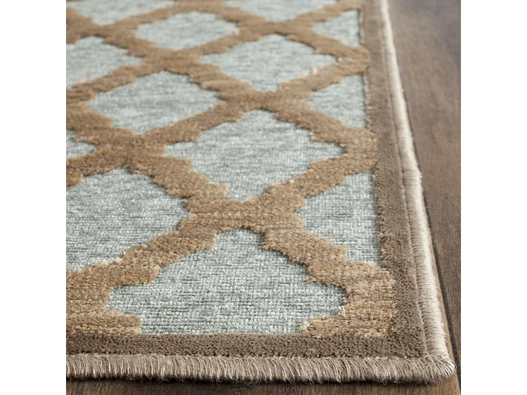 Tapis Marron/Neutre/Aqua 66 X 244 cm - Anguilla