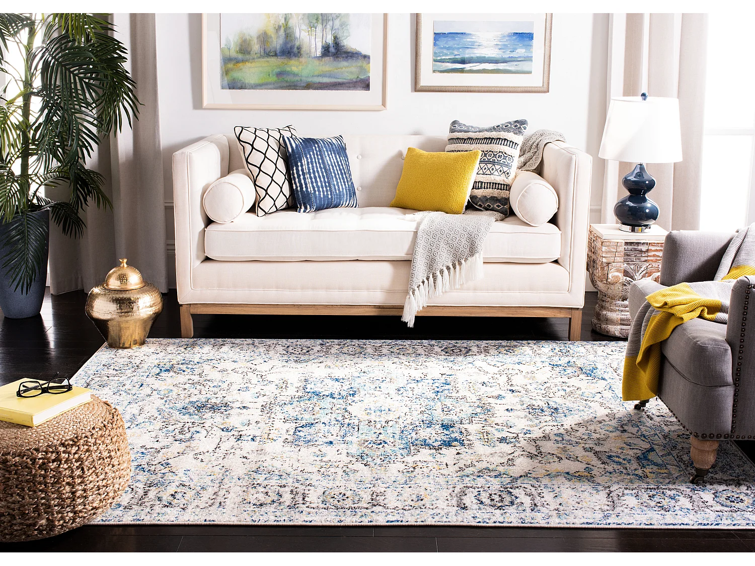 Tapis Bleu/Neutre 122 X 183 cm - Merryl