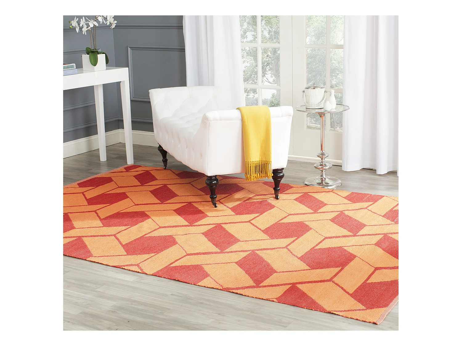 Tapis Rouge/Orange 122 X 183 cm - Durhurst