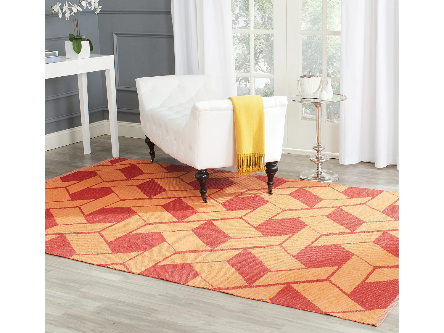 Tapis Rouge/Orange 122 X 183 cm - Durhurst