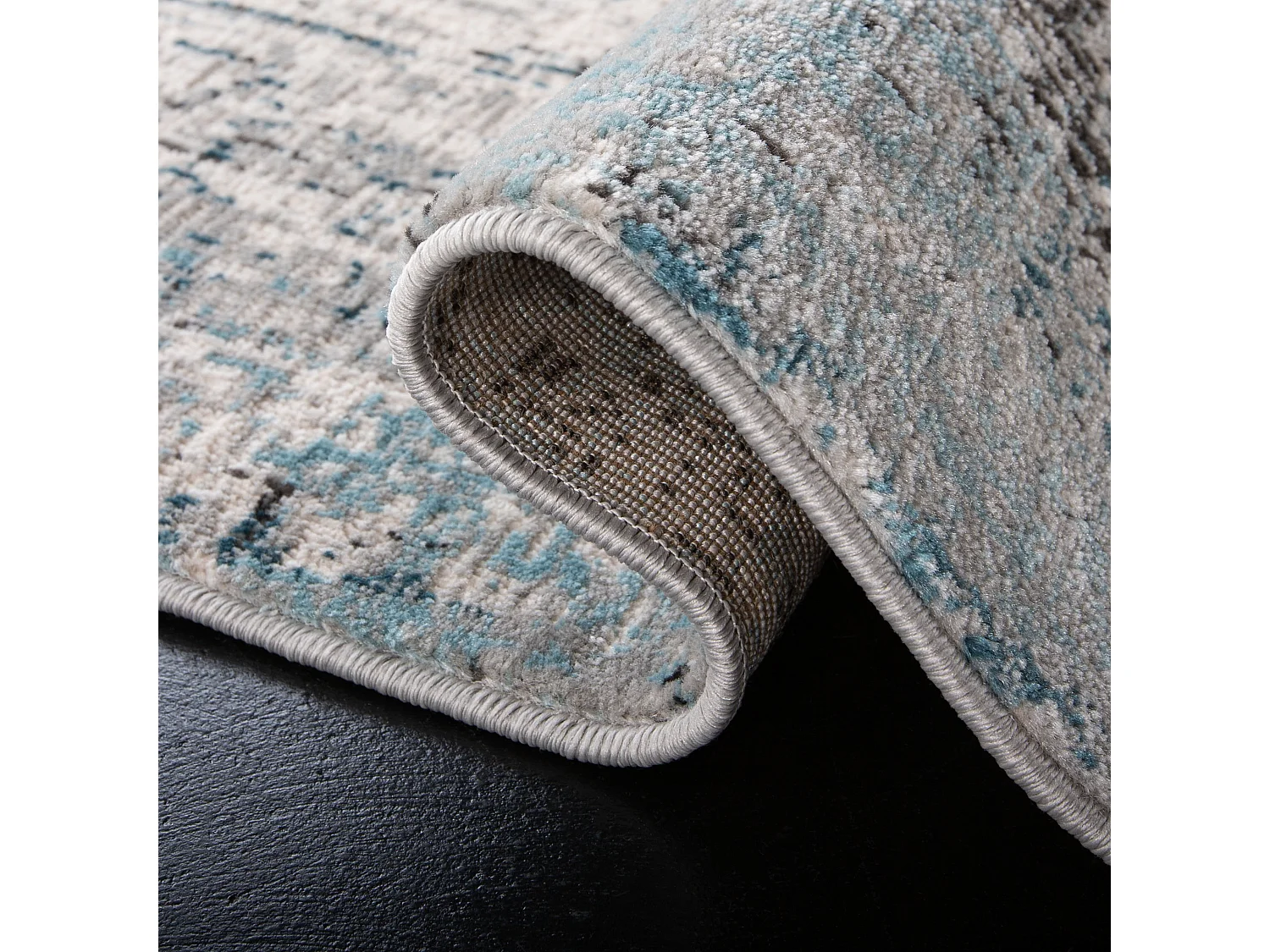 Tapis Gris/Bleu 91 X 152 cm - Daleyza