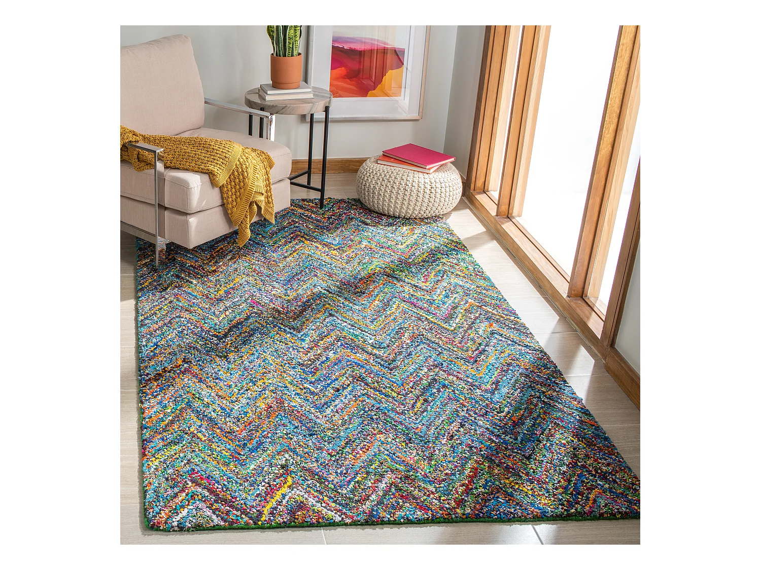 Tapis Bleu/Multicolore 183 X 274 cm - Nicholas