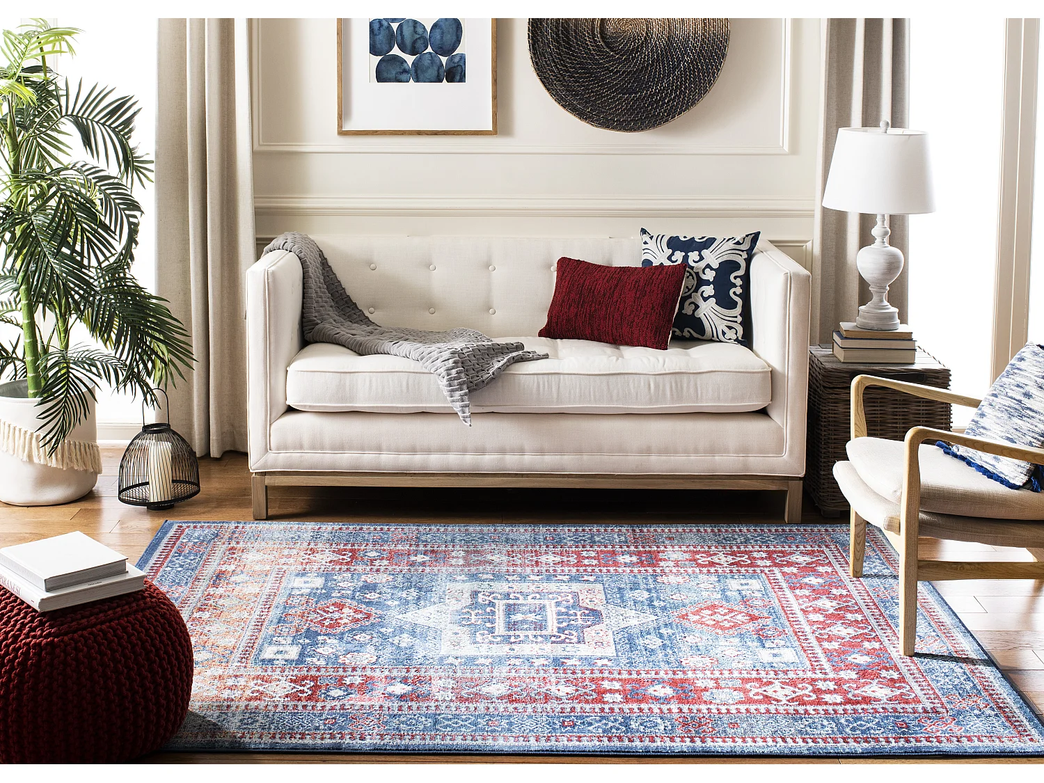 Tapis Rouge/Bleu 122 X 183 cm - Kathryn