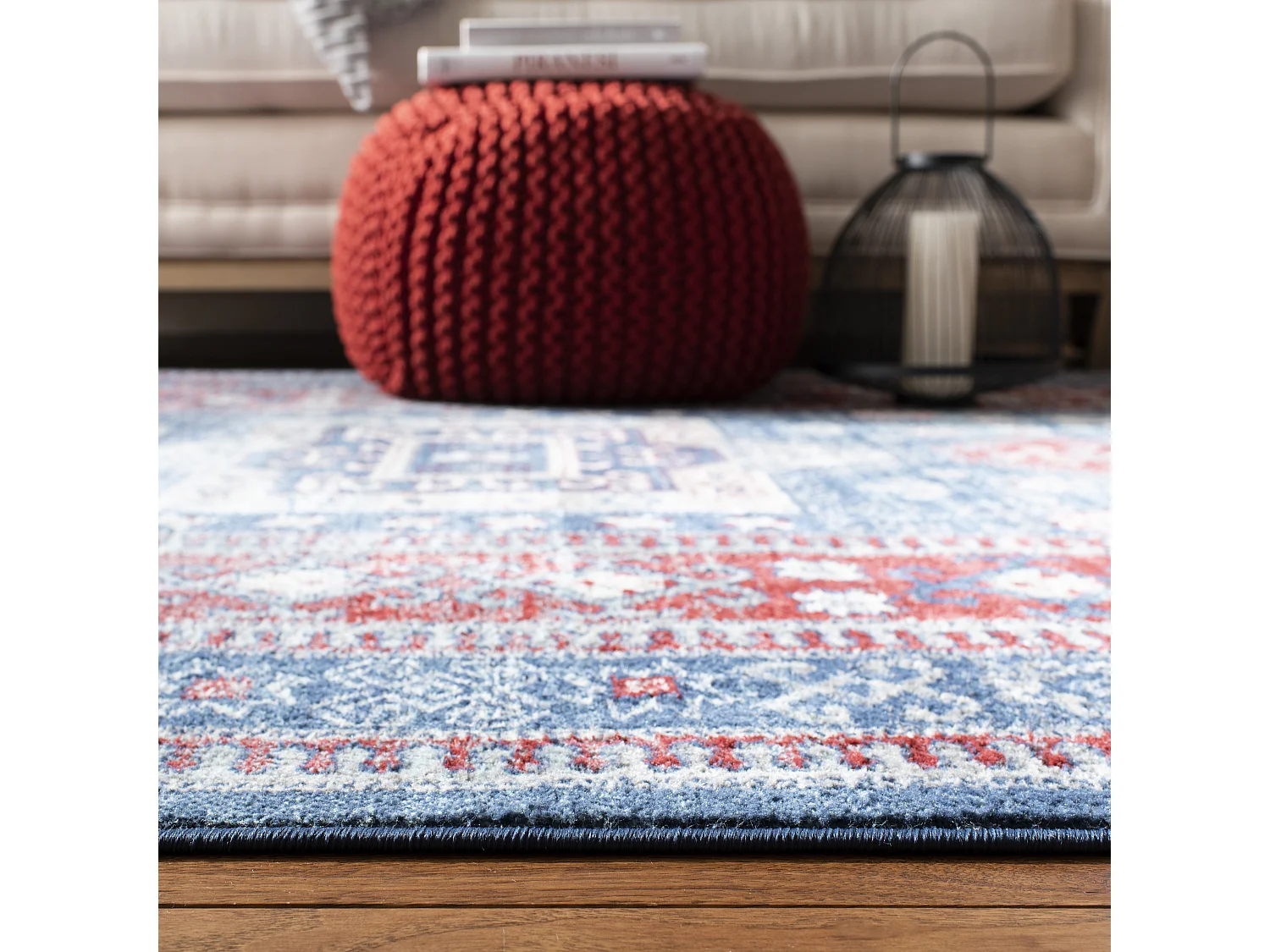 Tapis Rouge/Bleu 122 X 183 cm - Kathryn