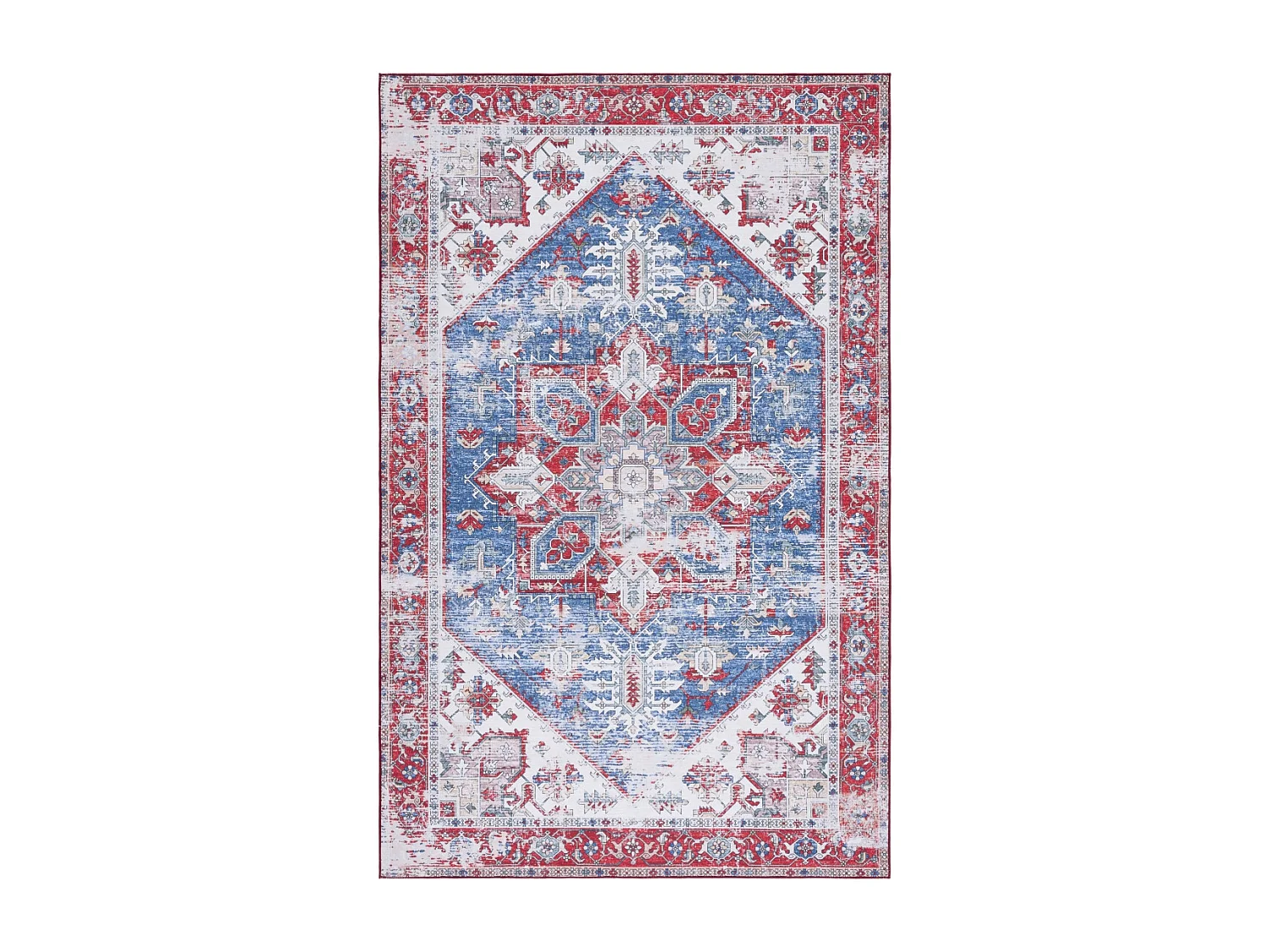 Tapis Bleu/Rouge 91 X 152 cm - Solana