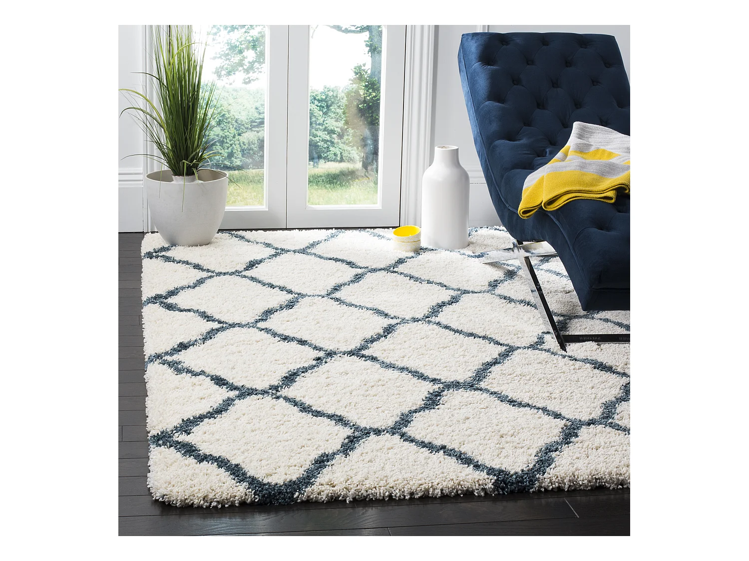 Tapis Neutre/Bleu 183 X 274 cm - Brooklyn