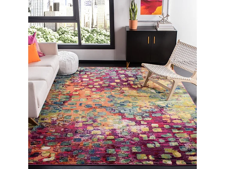 Tapis Fuchsia/Or 274 X 366 cm - Paisley