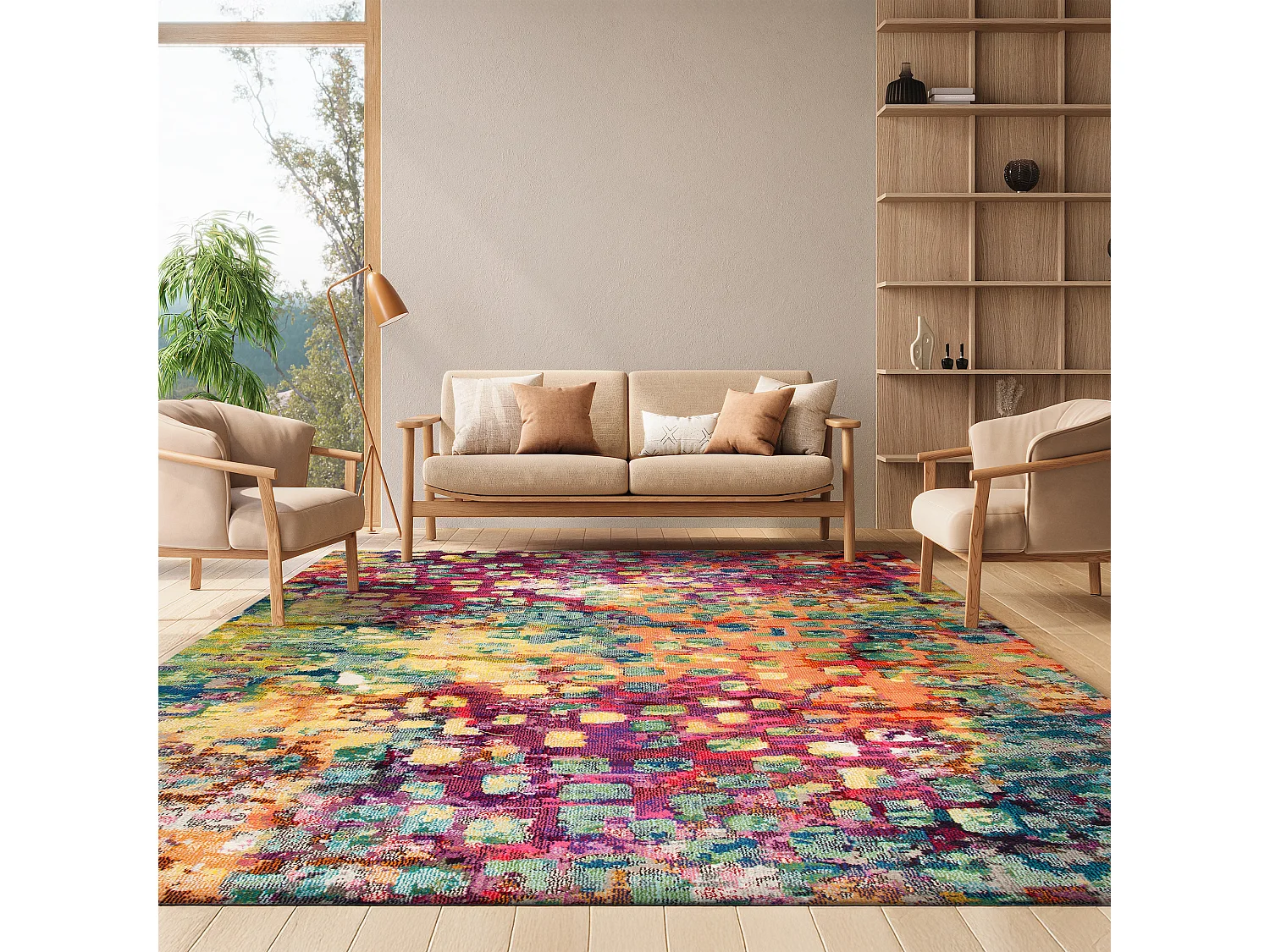 Tapis Fuchsia/Or 274 X 366 cm - Paisley