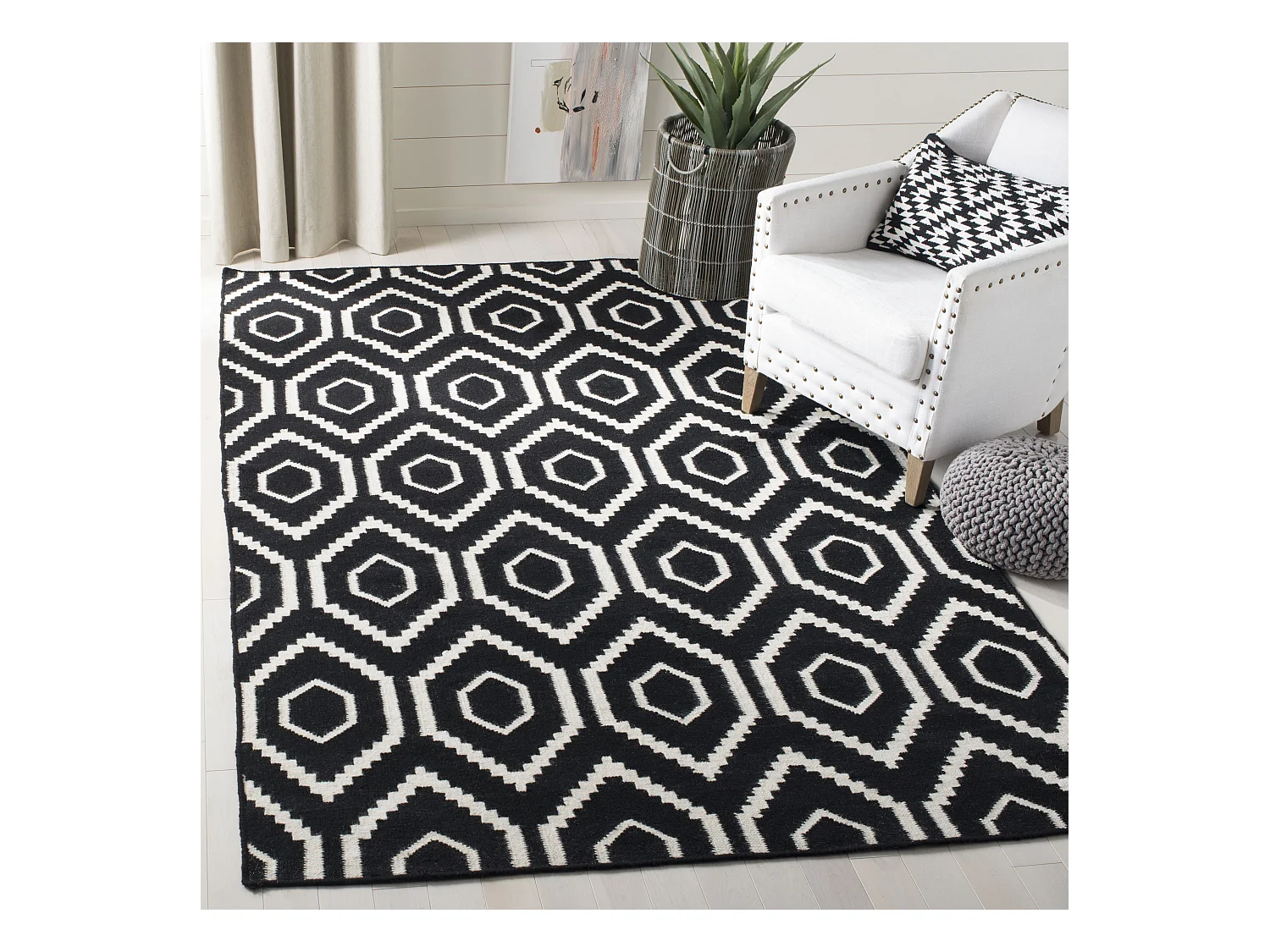 Tapis Noir/Neutre 122 X 183 cm - Casablanca