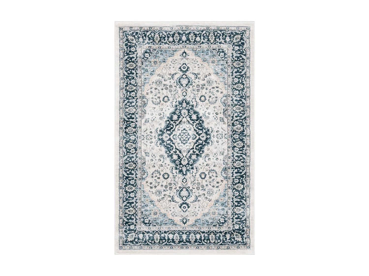 Tapis Neutre/Bleu Marine 91 X 152 cm - Isadora