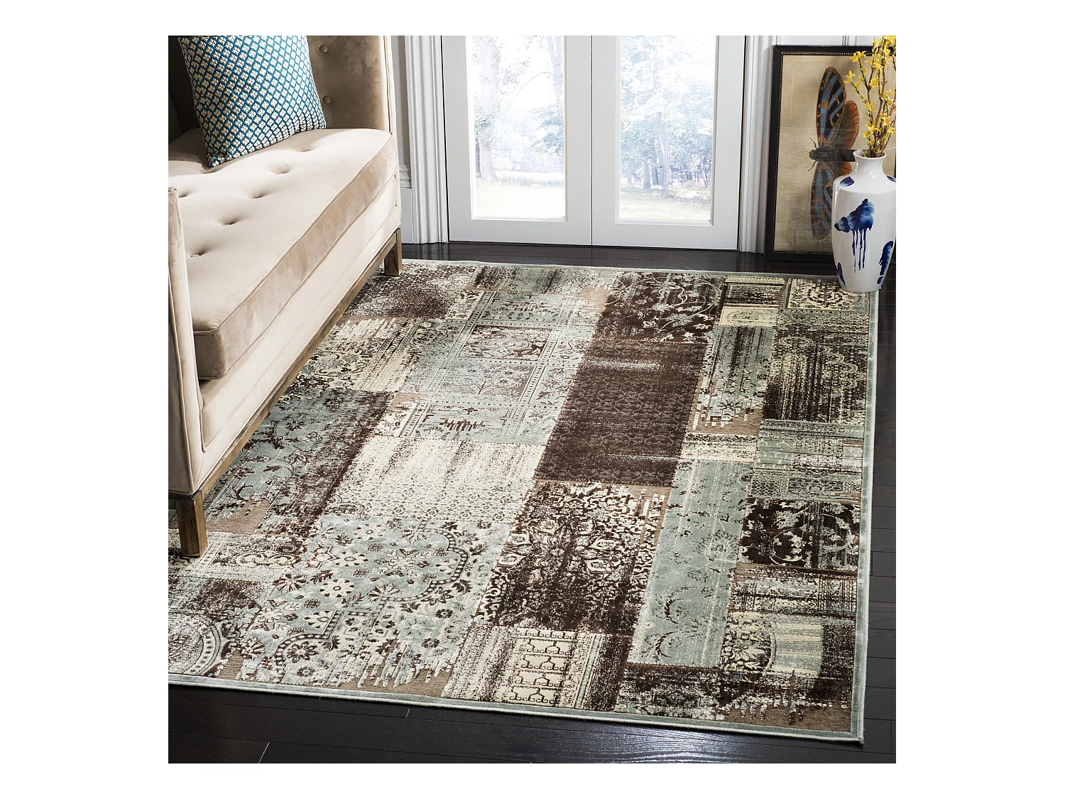Tapis Bleu/Gris 122 X 170 cm - Kingstown
